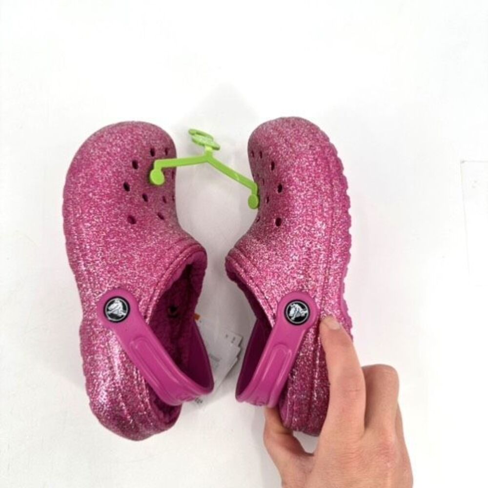 CROCS Kids Glitter Pink Sandals - Picture 6 of 7